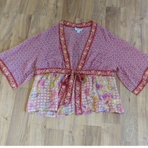 Coldwater creek cropped kimono top shirt